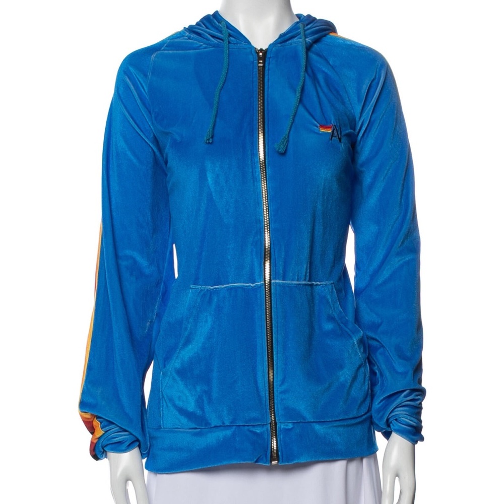 Aviator Nation Classic Velvet Relaxed Zip Hoodie